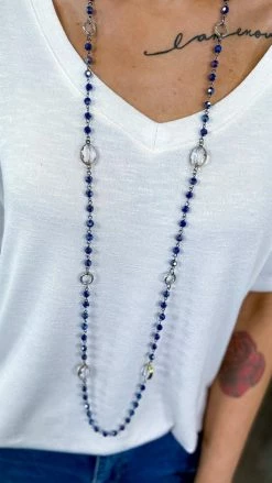 Lost & Found Navy Raelyn Necklace ACCESSORIES