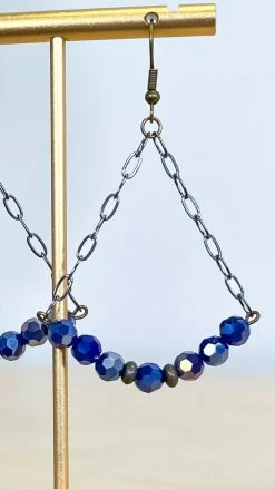 Lost & Found ACCESSORIES Navy Sophie Crystal Earrings