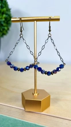 Lost & Found ACCESSORIES Navy Sophie Crystal Earrings