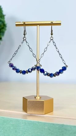 Lost & Found ACCESSORIES Navy Sophie Crystal Earrings