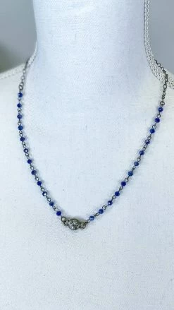 Lost & Found Navy Sophie Crystal Necklace ACCESSORIES