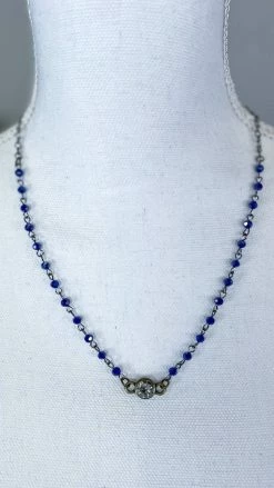 Lost & Found Navy Sophie Crystal Necklace ACCESSORIES