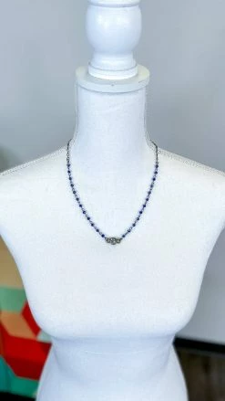 Lost & Found Navy Sophie Crystal Necklace ACCESSORIES