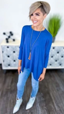 The ZigZag Stripe TOPS & TUNICS Navy Stay Original Top