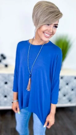 The ZigZag Stripe TOPS & TUNICS Navy Stay Original Top