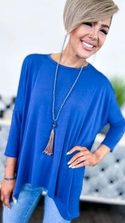 The ZigZag Stripe TOPS & TUNICS Navy Stay Original Top