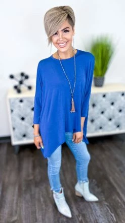 The ZigZag Stripe TOPS & TUNICS Navy Stay Original Top