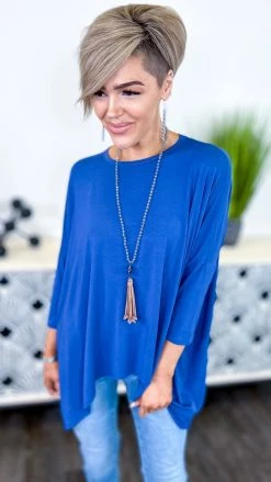 The ZigZag Stripe TOPS & TUNICS Navy Stay Original Top