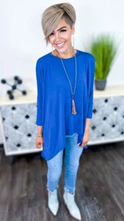 The ZigZag Stripe TOPS & TUNICS Navy Stay Original Top