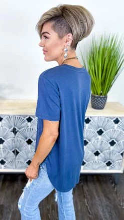 The ZigZag Stripe Navy Time Change Top TOPS & TUNICS