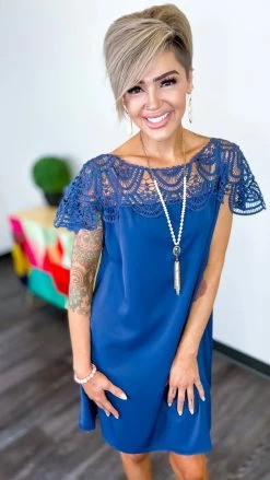 BiBi Navy Trading Secrets Dress