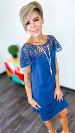 BiBi Navy Trading Secrets Dress