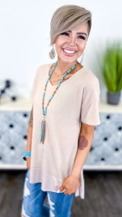 The ZigZag Stripe Nude A Cut Above Top