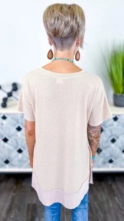 The ZigZag Stripe Nude A Cut Above Top