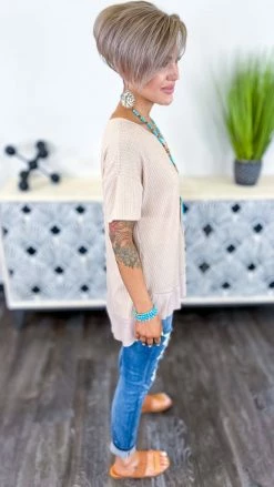 The ZigZag Stripe Nude A Cut Above Top