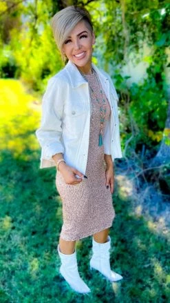 The ZigZag Stripe Nude Busy Slaying Dress DRESSES