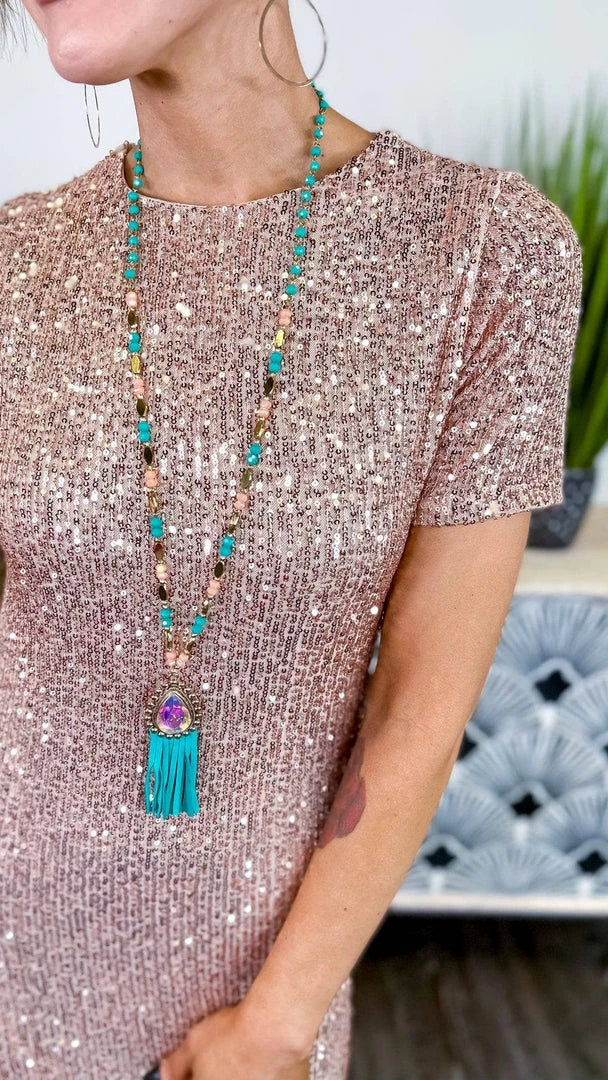 The ZigZag Stripe Nude Busy Slaying Dress DRESSES