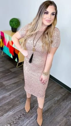 The ZigZag Stripe Nude Busy Slaying Dress DRESSES