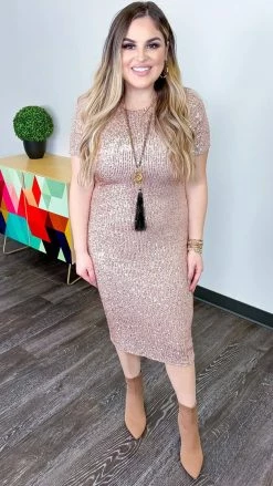 The ZigZag Stripe Nude Busy Slaying Dress DRESSES