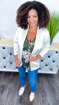 The ZigZag Stripe OUTERWEAR Nude Charmed Lifestyle Blazer