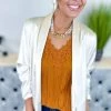 The ZigZag Stripe OUTERWEAR Nude Charmed Lifestyle Blazer
