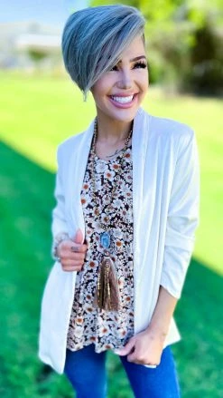 The ZigZag Stripe OUTERWEAR Nude Charmed Lifestyle Blazer