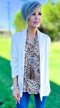 The ZigZag Stripe OUTERWEAR Nude Charmed Lifestyle Blazer