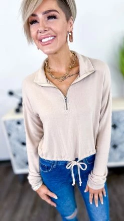 The ZigZag Stripe Nude Curated Comfort Top TOPS & TUNICS