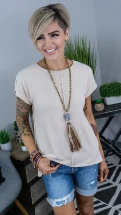 The ZigZag Stripe Nude Daily Dose Top [NO RETURNS]