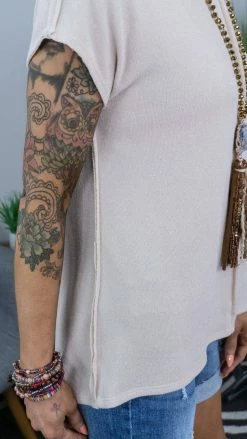 The ZigZag Stripe Nude Daily Dose Top [NO RETURNS]