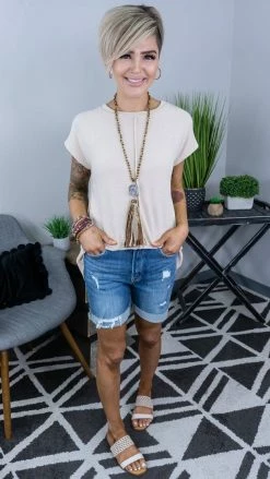 The ZigZag Stripe Nude Daily Dose Top [NO RETURNS]