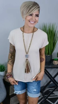 The ZigZag Stripe Nude Daily Dose Top [NO RETURNS]