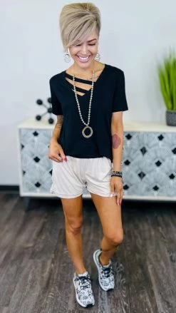 The ZigZag Stripe Nude Down To Lounge Shorts [NO RETURNS] BOTTOMS