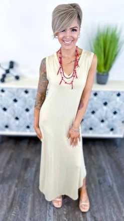 The ZigZag Stripe DRESSES Nude Flirty Thoughts Dress [NO RETURNS]