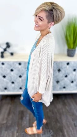 The ZigZag Stripe Nude Pretty Epiphany Cardigan