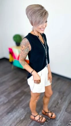 The ZigZag Stripe BOTTOMS Nude Rooftop Lunch Shorts [NO RETURNS]