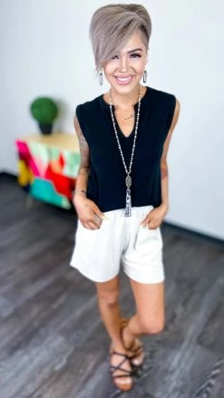 The ZigZag Stripe BOTTOMS Nude Rooftop Lunch Shorts [NO RETURNS]