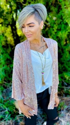 The ZigZag Stripe Nude Statement Maker Cardigan OUTERWEAR