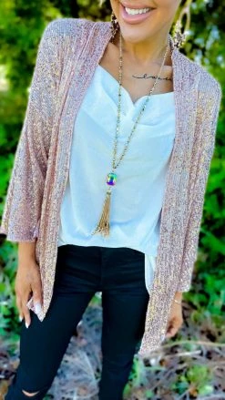 The ZigZag Stripe Nude Statement Maker Cardigan OUTERWEAR