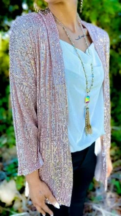 The ZigZag Stripe Nude Statement Maker Cardigan OUTERWEAR