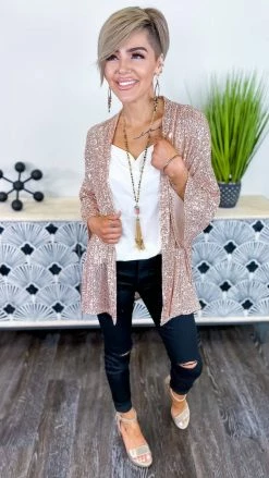 The ZigZag Stripe Nude Statement Maker Cardigan OUTERWEAR