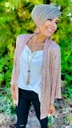 The ZigZag Stripe Nude Statement Maker Cardigan OUTERWEAR