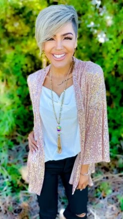 The ZigZag Stripe Nude Statement Maker Cardigan OUTERWEAR