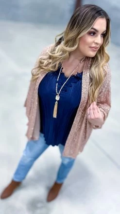 The ZigZag Stripe Nude Statement Maker Cardigan OUTERWEAR