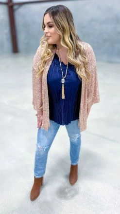 The ZigZag Stripe Nude Statement Maker Cardigan OUTERWEAR