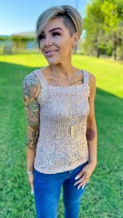 The ZigZag Stripe Nude Weekend Wow Tank