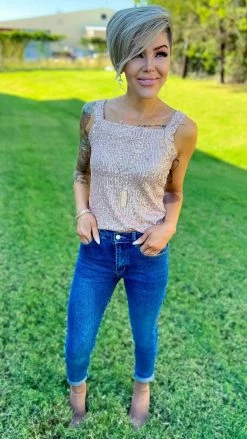 The ZigZag Stripe Nude Weekend Wow Tank