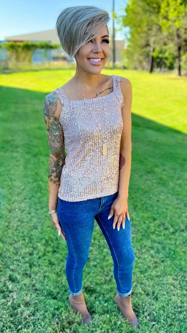 The ZigZag Stripe Nude Weekend Wow Tank