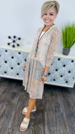 The ZigZag Stripe TOPS & TUNICS Nude Zebra Mesh Tunic