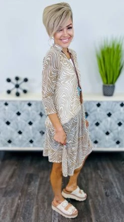 The ZigZag Stripe TOPS & TUNICS Nude Zebra Mesh Tunic